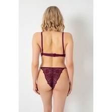 Akasha Design Bordo Lastikli Dantel İç Çamaşırı Takımı