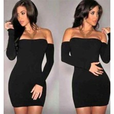 Angel B101190 Eldivenli Straplez Mini Elbise