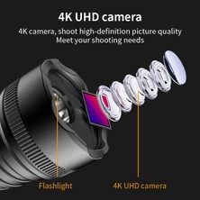 Ratiger 4K Hd Bisiklet Kamerası 120 Derece Geniş Açı Lens LED Işıklar Açık Spor Kamerası (Türkiye Garantili) (Yurt Dışından)