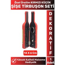 Premium Yüksek Kaliteli Tasarımlı Şişe Açacağı Kırmızı Tirbuşon Seti