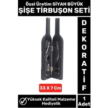 Özel Seri Yüksek Kaliteli Şarap Şişesi Tasarımlı Şarap Şişesi Açacağı Siyah Şaraplık Tirbuşon Seti