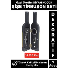 Özel Seri Yüksek Kaliteli Şarap Şişesi Tasarımlı Şarap Şişesi Açacağı Siyah Şaraplık Tirbuşon Seti