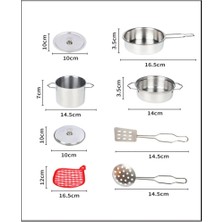 Vardem Oyuncak 8 Parça Çelik Tencere Tava Seti