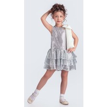 Mnk Baby & Kids Yaka Fiyonk Pul Payet Kumaşlı Kız Çocuk Abiye Elbise M00702