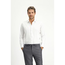 Kiğılı Uzun Kol Slim Fit Dar Kesim Klasik Pamuk Gömlek