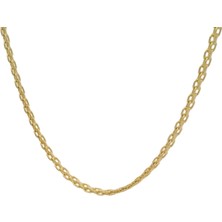 Çift Sıra Halka Döşeli Tarzda Şık Yeşil Altın Zincir Kolye