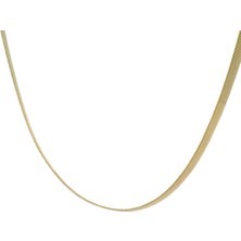 Altınöz Mücevherat Dövme Italyan Model Orta Kalınlık Şık Yeşil Altın Zincir Kolye