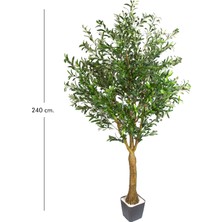Herdekora Yapay Zeytin Ağacı 3578 Yaprak 154 Meyveli Yeşil 240 Cm.