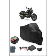 Breen Rks SRV250 Vs Arka Çanta Uyumlu Siyah Motosiklet Branda Su Geçirmez Dayanıklı Kumaş