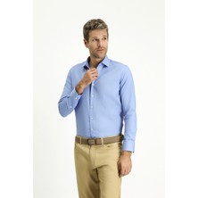 Uzun Kol Slim Fit Dar Kesim Pamuklu Non Iron Saten Klasik Gömlek