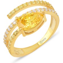 Karosh Sarı Zirconia Taşlı Harmonic Twist Yüzük