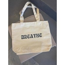 Kanvas Bez Çanta - Breathe - 320 gr - %100 Pamuk - Büyük Boy