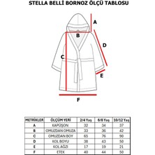 Stella Belli %100 Pamuk El Dokuması Desenli Çocuk Kapüşonlu Peştemal Bornoz | Polye