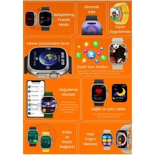 Samsung Galaxy A33 Uyumlu Akıllı Saat Watch Ultra2 49MM Kordon Hediyeli - Son Versiyon