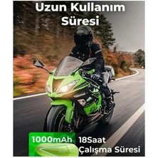 Kask Intercom 5.3 Motosiklet Kask Kulaklık Intercom Işıklı Motorsiklet  Yeşil CT60