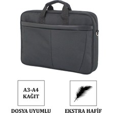 Meschain Su Geçirmez Kumaş Darbe Emici Koruma 17,3 Inç Laptop Evrak Çantası