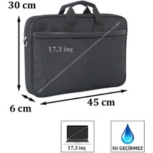 Meschain Su Geçirmez Kumaş Darbe Emici Koruma 17,3 Inç Laptop Evrak Çantası