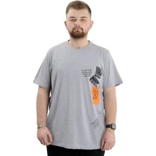 Mode Xl Büyük Beden Erkek Baskılı T-Shirt Bisiklet Yaka Rock Tımes U24037 Grimelanj