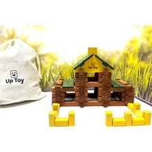 Up Toy Ahşap Çiftlik Evi Ahşap Kütük Ev Ahşap Oyuncak Gerçek Ahşap Kütükler 90 Parça LEGO