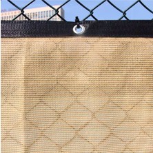Torsan Gölgeleme Filesi – 95Lik Çit Filesi – Şerit Halka – Krem Renk - 6 Metre x 4 Metre