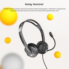 Lecoo HT106 Kablolu 3.5mm Jacklı Mikrofonlu Kulak Üstü Kulaklık Siyah