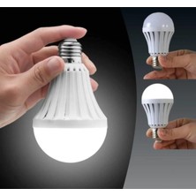 2 Adet 12 Watt Yüksek Işık Şarjlı LED Ampul Beyaz Işık E27 Duy