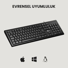 Lecoo KB101 USB Kablolu Türkçe Q Klavye Siyah