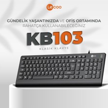 Lecoo KB103 USB Kablolu Türkçe Q Klavye Siyah