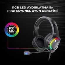 Lecoo HT403 USB2.0 Kulak Üstü RGB LED Aydınlatmalı Kablolu Gaming Kulaklık Siyah