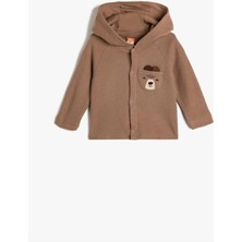 Koton Kahverengi Erkek Çocuk Jersey Sweatshirt Uzun Kol Kapüşonlu Cepli 4 - 5 Yaş