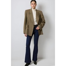 Touche Haki Renk Gold Düğmeli Blazer Ceket MKN3056