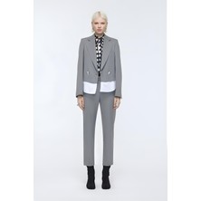 Gri Gömlek Detaylı Blazer Ceket MKN3012