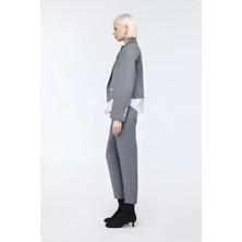 Gri Gömlek Detaylı Blazer Ceket MKN3012