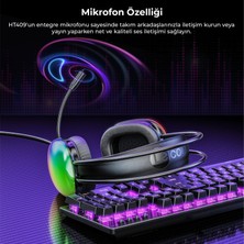 Lecoo HT409 USB Kablolu RGB Aydınlatmalı Mikrofonlu Kulak Üstü Gaming Kulaklık Siyah