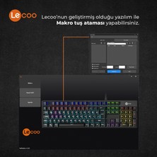 Lecoo KG1101 Kablolu Blue Switch RGB LED Aydınlatmalı Makro Tuşlu Gaming Mekanik Türkçe Q Klavye Siyah