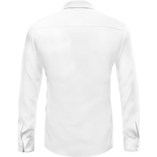 Torivalli Collection Dar Kesim Saten Cepsiz Uzun Kollu Erkek Gömlek