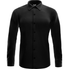 Torivalli Collection Dar Kesim Saten Cepsiz Uzun Kollu Erkek Gömlek
