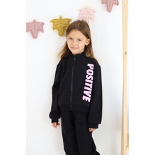 Harika Kids Kız Çocuk Paça Ribana Model Fermuarlı Eşofman Takımı