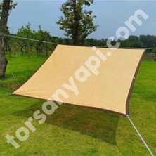 Torsan Tel Çit Filesi – 75Lik Gölgelik File – Siyah Şeritli Halkalı – Krem Renk - 6 Metre x 14 Metre