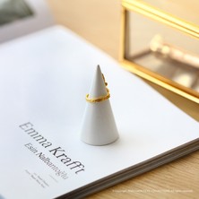 KARA TEKE COLLECTIONS Modern Ev Aksesuarı, Beton Koni Yüzüklük, Zarif Ve Pratik (BEJ - KIRIK BEYAZ)
