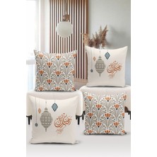 Bertille Home Ramazan Serisi Çift Tarafı Dijital Baskılı  4'lü Kırlent Kılıfı Seti