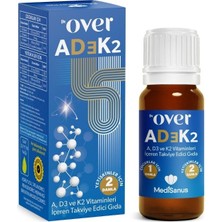 Dr. Over AD3K2 - D3 Vitamini, K2 Vitamini ve A Vitamini Içeren Gıda Takviyesi, 20 Ml, 400 Damla, D3K2 - 2 Kutu Bir Arada