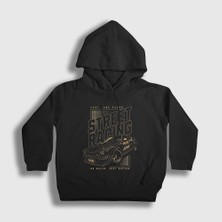 Presmono Unisex Çocuk Siyah Street Racing Sokak Yarışı Araba Kapüşonlu Sweatshirt