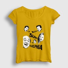 Presmono Kadın Sarı Poster It's Always Sunny In Philadelphia T-Shirt