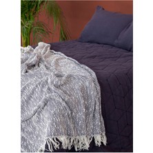 Wave Pamuk Koltuk Şalı Indigo 130X150