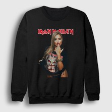 Presmono Unisex Siyah Finger Metal Müzik Iron Maiden Sweatshirt