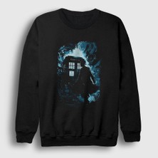 Presmono Unisex Siyah Time Tardis Doktor Dr Doctor Who Sweatshirt