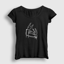Presmono Kadın Siyah Twin Fantasy Car Seat Headrest T-Shirt