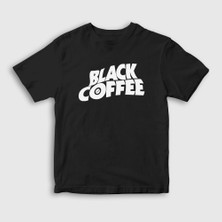 Presmono  Çocuk Siyah Black Coffee Hediye Filtre Kahve T-Shirt