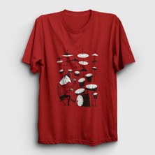 Presmono  Kırmızı Drums Baterist Hediye Müzisyen Musician T-Shirt
